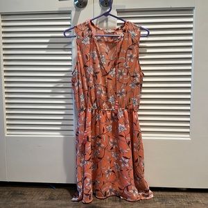 BB Dakota Coral floral cinched waist dress